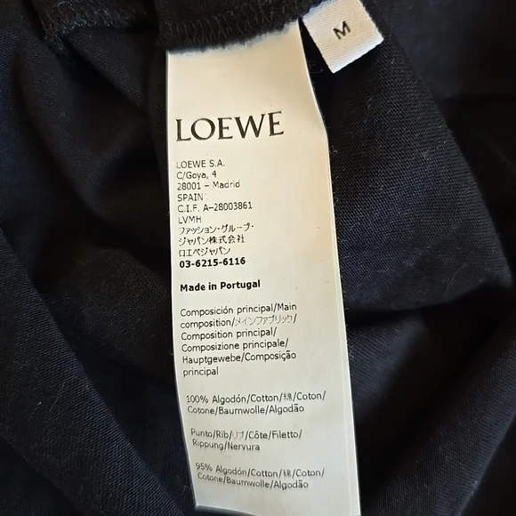 Loewe Pansy Black Logo T-Shirt for Men Size M